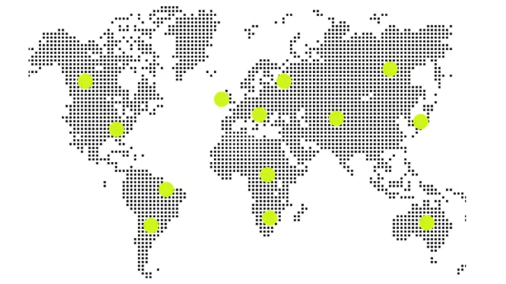 World Map showing customers of SIS